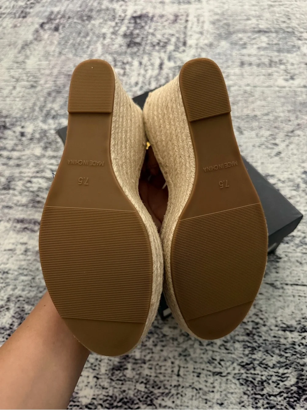 Women’s Tan Espadrille Wedge Sandals with Ankle Strap